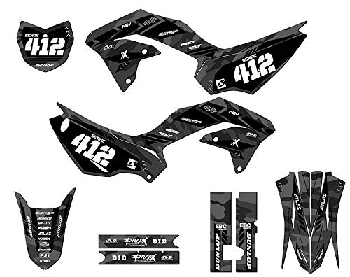 2020-2024 KLX 230 R APACHE Grey Complete Kit With Rider I.D. Compatible with Kawasaki | Senge Graphics Inc - color: Grey, size: Complete Kit With Rider I.D.