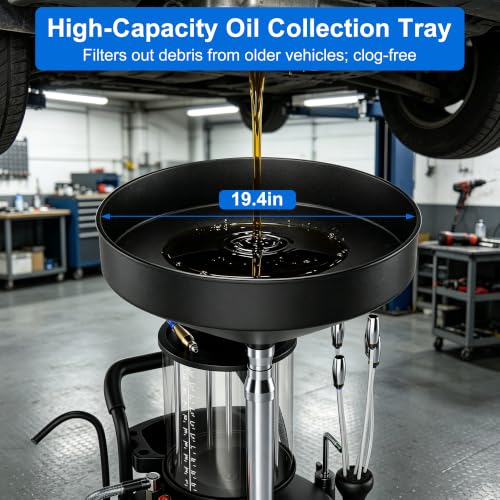 26.4 Gal Pneumatic Oil Drain Extractor with 61in Pipes & 12L Measuring Cup - size: 5708-B