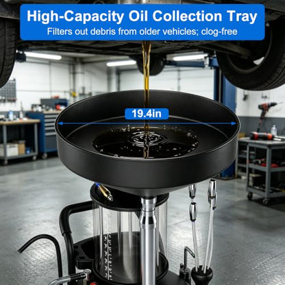 26.4 Gal Pneumatic Oil Drain Extractor with 61in Pipes & 12L Measuring Cup - size: 5708-B