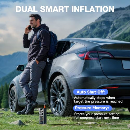 OlarHike Tire Inflator Portable Air Compressor,Built-in Short Hose