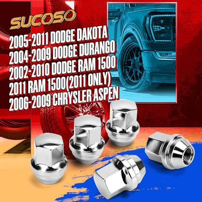 9/16-18 OEM Lug Nut for Dodge Ram 1500 Dakota Durango Stock Wheels, 20Pcs - color: Silver, size: M14.3x1.4