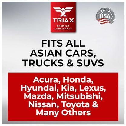 TRIAX Asian Car PSF Hydraulic & Electric Full Synthetic OEM Grade Power Steering Fluid | Compatible with Honda, Acura, Toyota, Lexus, Nissan, Infiniti, Mazda, Hyundai, Kia & More (1 Quart) (Pack of 3) - size: 1 Quart (Pack of 3)