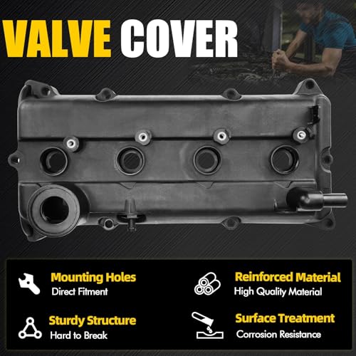 Engine Valve Cover Compatible with 2002-2006 Altima Sentra Altima SE-R 2.5L Replace 132643Z001 132644Z001 264-982 - color: Black (Plastic)