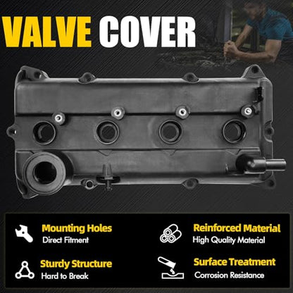 Engine Valve Cover Compatible with 2002-2006 Altima Sentra Altima SE-R 2.5L Replace 132643Z001 132644Z001 264-982 - color: Black (Plastic)