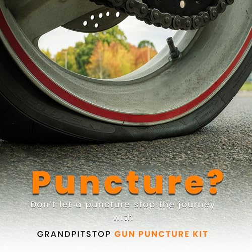 GRAND PITSTOP Tubeless Tire Gun Puncture Repair Kit with Mushroom Plug for Tyre Punctures and Flats on Cars, Motorcycles, ATV, Trucks & Tractors (Gun Puncture Kit 30 Plugs) - color: Gun Kit+ 30 Plugs, size: Gun Kit + 30 Plugs