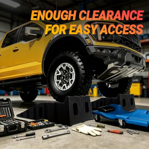 2 Pack Car Ramps for Oil Changes and Lfit, 16000 Lbs Capacity Heavy-Duty Car Lifts for Home Garage or Shop Portable 6.8 Inch Lift Car Ramps with Anti Slip Grooves