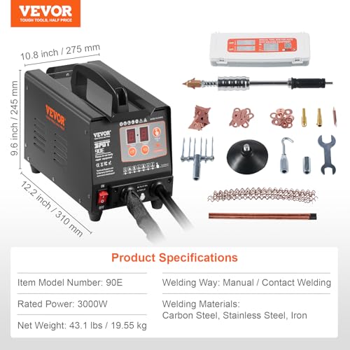 VEVOR Stud Welder Dent Repair Kit, 220V 3KW Spot Welder Dent Puller with Auto/Manual Welding & 7 Versatile Modes, Auto Body Spot Welding Dent Puller Machine for Car, Truck Dent Repair - style: 220V Version