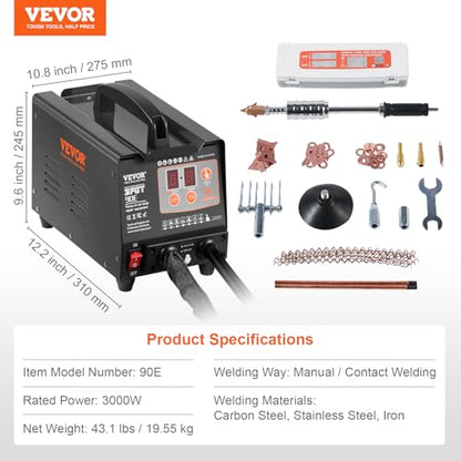 VEVOR Stud Welder Dent Repair Kit, 220V 3KW Spot Welder Dent Puller with Auto/Manual Welding & 7 Versatile Modes, Auto Body Spot Welding Dent Puller Machine for Car, Truck Dent Repair - style: 220V Version
