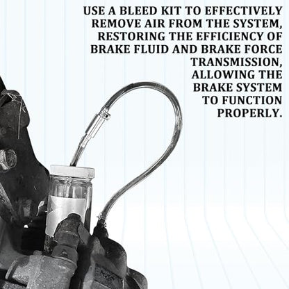 2 Set Brake Bleeder Kit, One Way Check Valve Tube Bleeding Tool Kit with Spring Clamps, Screw Caps, Metal Clips, Brake Fluid Bleeder for Hydraulic System Bleeding for Car Motorcyle Clutch