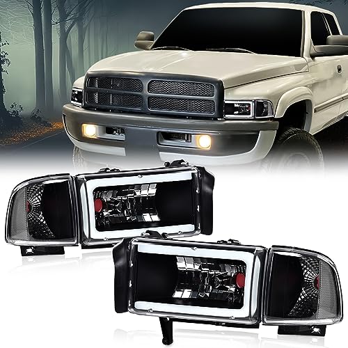 G-PLUS LED Headlights Fit Dodge Ram 1500 1994-2001/Ram 2500 3500 1994-2002 - size: Fit Dodge Ram 1994-2001(Clear/Black)