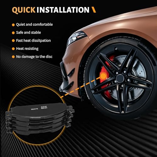 D1508 Front Ceramic Brake Pads Kit Fit For Ford Flex 2009-2019, For Taurus 2010-2019, For Lincoln MKT 2010-2019, For MKS 2011-2012, For Ford Explorer 2011-2019 - style: HZ1508