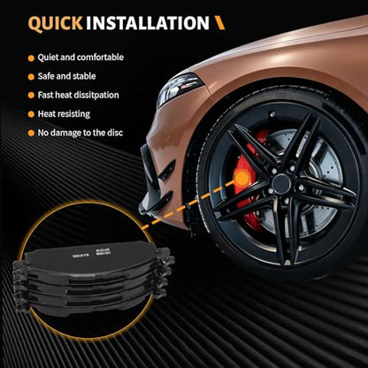 D1508 Front Ceramic Brake Pads Kit Fit For Ford Flex 2009-2019, For Taurus 2010-2019, For Lincoln MKT 2010-2019, For MKS 2011-2012, For Ford Explorer 2011-2019 - style: HZ1508