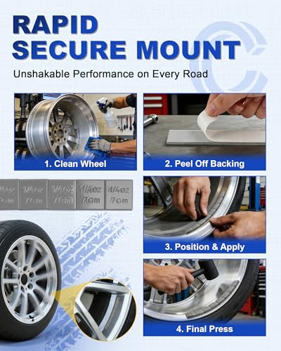 Upgraded 1/4 oz Adhesive Stick-On Wheel Weights, Low Profile, Gray 480pcs - color: Gray, size: 0.25oz - 480PCS