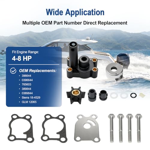 MARKGOO Water Pump Repair Kit 396644 for Johnson Evinrude 4-8 HP Outboard - color: 396644 fits 4 4.5 5 6 7.5 8HP