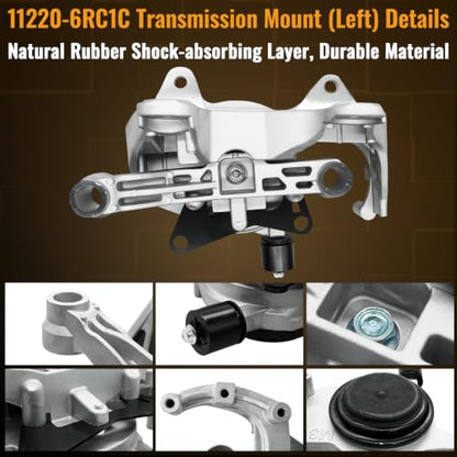 112206RC1C Engine Motor & Transmission Mount Kit Fit Nissan Rogue 1.5 2023 2021 2022 2024 (FWD ONLY), Motor Mount Trans Mount Kit w/Torque Strut Mount Replaces 112206RC1A 113606RC0B