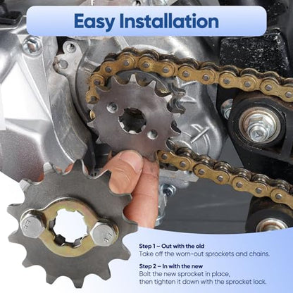 420 14T 17mm Motorcycle Front Engine Sprocket fits for 50cc 70cc 90cc 110cc 125cc 140cc 160cc Z50 CT70 Pit Dirt Mini Bikes Go Kart Trail Roketa Sunl Lifan Chinese Quad ATVs 4 Wheeler Moped - color: 420-14T