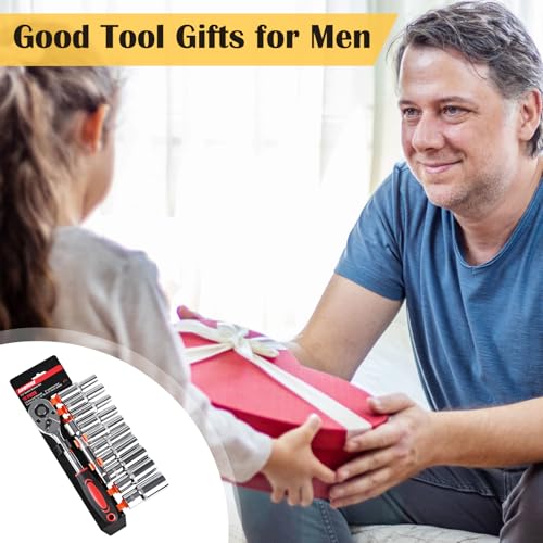Egofine 12PCS 1/2" Drive Deep Socket Set,Metric(8-24MM),6-Point, Cr-V Steel - color: 12pc Deep Socket Set, size: 1/2