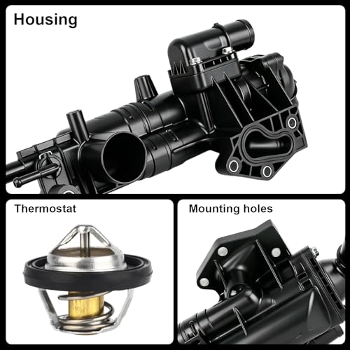 Engine Coolant Thermostat Housing Assembly w/Seal Compatible with Kia Sorento 2014-2018, Sedona 2015-2018, Cadenza 2014-2016 & Hyundai Santa Fe 2013-2018, Santa Fe XL 2018-2019, Azera 2012-2017 - size: 902-5914