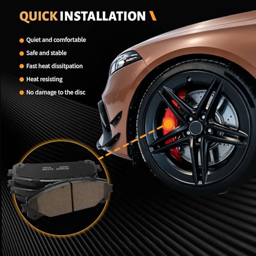D1324 Front Ceramic Brake Pads Kit Fit For Lexus NX200t 2015-2017, For NX250 2022-2025, For NX300 2018-2021, For NX300h 2015-2021, For NX350 2022-2025, For NX350h 2022-2025 - style: HZ1324