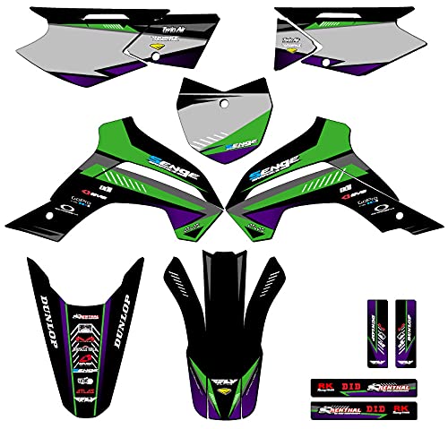 2021-2022 KLX 140 RF 서지 그린 센지 그래픽 컴플리트 키트 가와사키와 호환 - color: 초록색., size: Complete Kit