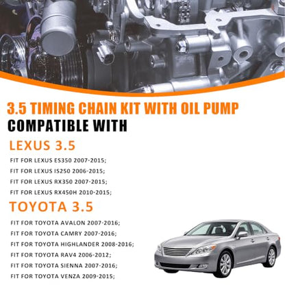 2GRFE 3.5 Timing Chain Kit & Oil Pump Fit For Toyota Lexus 2006-2018 TK2040
