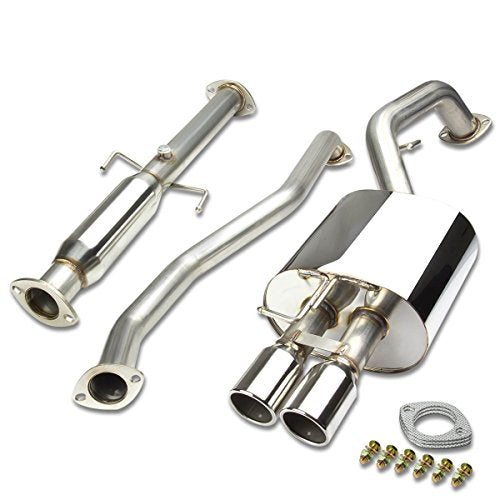 DNA MOTORING CBE-KS05 Stainless Steel Cat Back Exhaust System [Compatible with 05-09 Spectra Sedan]