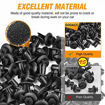 GOOACC 100Pcs Engine-Area Radiator Fender Rocker Clips - color: 100Pcs Rocker Clips 8mm