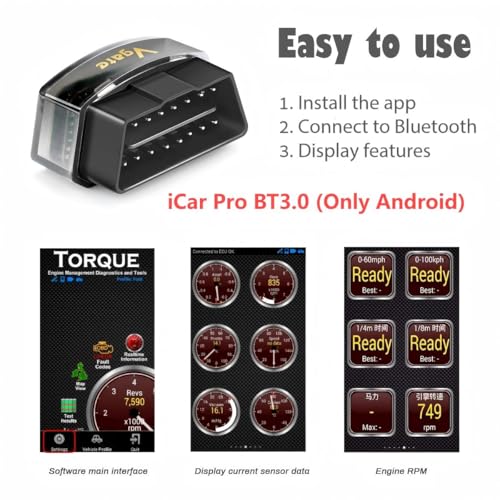 Vgate iCar Pro Bluetooth 3.0 OBD2 Scanner | Android Only – Not for iOS – Check Engine Light - size: ICAR PRO BT3.0 - Android & Windows