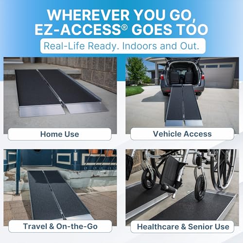 EZ-ACCESS Suitcase Singlefold Portable Wheelchair Ramp - 2 ft - size: 2 Foot (Pack of 1), style: Applied Surface