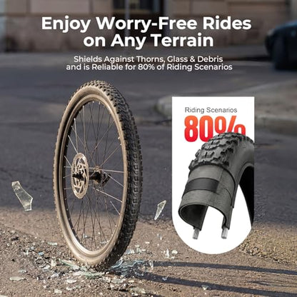 26/27.5x2.2 Mountain Bike Tires with Inner Tubes & Tire Levers (2 Sets) | Cross Country Bicycle Foldable Replacement Tires - High-Traction Off-Road Tires for Trail and XC Riding - size: 27.5x2.2