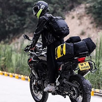 Rhinowalk Motor Saddle Bag Motorcycle Pannier Bag Waterproof Multifunctional Rear Rack Trunk Seat Bag (Black, 10L) - size: 10L
