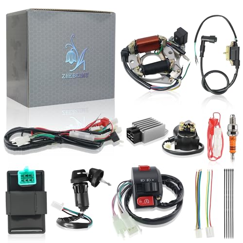 125cc Wire Harness Kit with 2-Pole Magneto Stator A7TJC Spark Plug - style: ZMBWH008YBJ-6