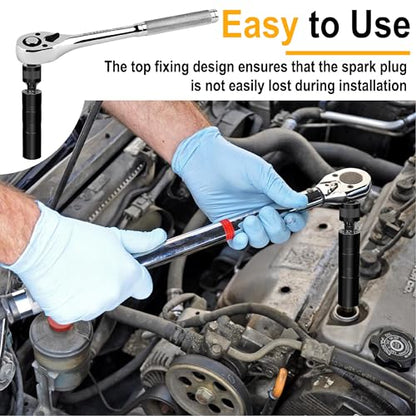 14mm&16mm Spark Plug Socket Set, Spark Plug Tool for 9/16"&5/8" Spark Plugs - color: Black 14mm&16mm x 3.8"