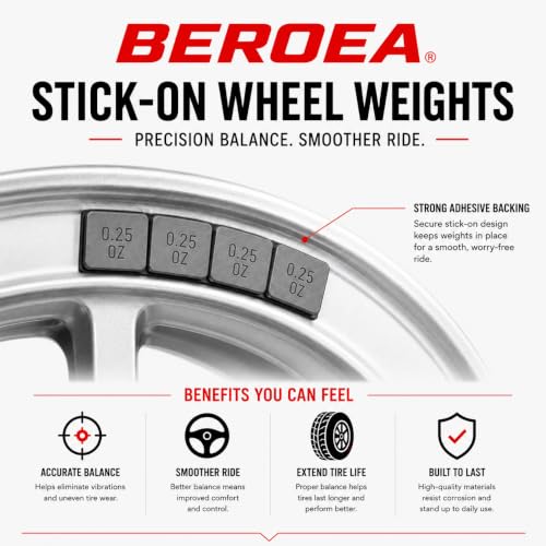 OCTOPUS BEROEA 500Pcs Zinc Gray Coated Stick-On Balance Wheel Weight Lead-Free Cars SUVs Trucks Motorcycle Wheel Balancers w/Wider and 3M Tape 1oz, 0.5oz, 0.25oz – 500 Pcs - color: x500 Gray