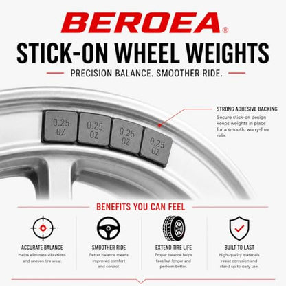 OCTOPUS BEROEA 500Pcs Zinc Gray Coated Stick-On Balance Wheel Weight Lead-Free Cars SUVs Trucks Motorcycle Wheel Balancers w/Wider and 3M Tape 1oz, 0.5oz, 0.25oz – 500 Pcs - color: x500 Gray