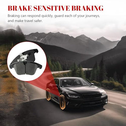 Ceramic Disc Brake Pads Set Front and Rear Replacement for Land Rover LR2 2009 2010 2011 2012 2013 2014 2015 2016/ Range Rover Evoque 2013-2015, for Volvo S60/ S80/ V60/ V70/ XC70