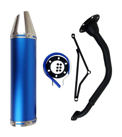 RedCap High Performance Muffler Exhaust System for 125cc 150cc GY6 Scooter Moped TaoTao Kymco Vitacci Benelli Beast 150 Upgrade for 152QMJ 157QMJ Engines (Blue)