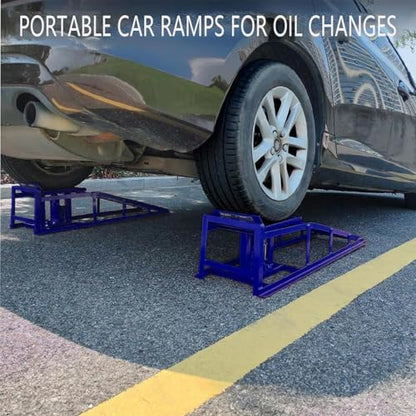 2 Pack Hydraulic Car Service Ramps,Low Profile Car Lift Service Ramps - size: Blue