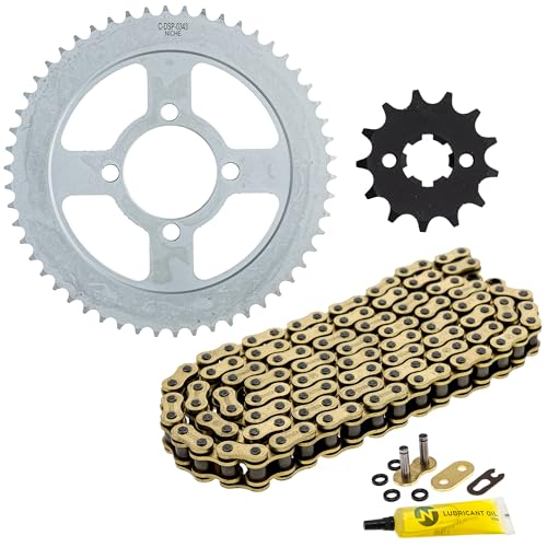 NICHE Drive Sprocket Chain Combo for Yamaha TTR125LE Front 13 Rear 54 Tooth 428 X-Ring 122 Links - size: X-Ring Chain