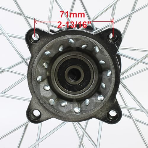 RedCap Steel Rear Rim Wheel Disk Brake Assembly for Apollo SSR 50cc 125cc 150cc XR CRF DB17 Dirt Pit Bike Off-Road Motorcycles (12 inch 15mm Axle, Black) - color: Black, size: 12 inch wheel, 0.59 inch axle