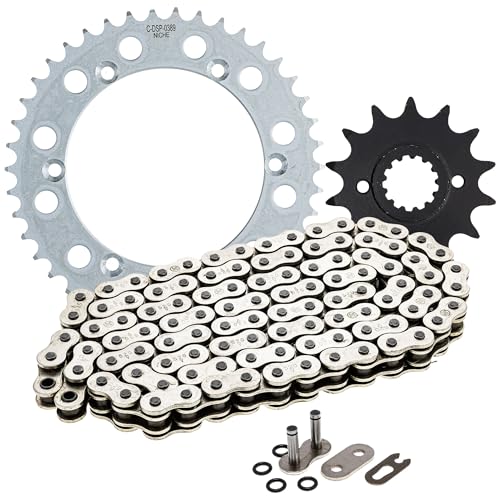 NICHE Drive Sprocket Chain Combo for Kawasaki KLX250 Front 14 Rear 42 Tooth 520 O-Ring 106 Links - size: O-Ring Chain