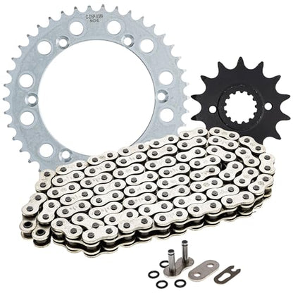 NICHE Drive Sprocket Chain Combo for Kawasaki KLX250 Front 14 Rear 42 Tooth 520 O-Ring 106 Links - size: O-Ring Chain