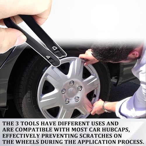 3PCS Car Lug Nut Cover Removal Tool, 3 Type Car Wheel Hub Bolt Nut Cover Removal Tool, Practical Tool for Removing Car Nut Covers，Universal Nut Caps Lug Puller Suitable for Audi VW & Most Vehicle