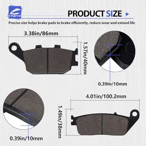 VTX1300 Brake Pads for Honda Shadow 1100 ACE Sabre 1995-2007 - style: semi-metal
