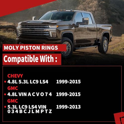 Moly Piston Rings Set 2M4978 for Chevy GMC