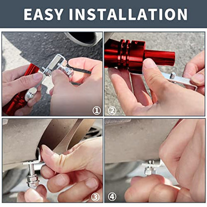 Universal Red Universal Turbo Sound Whistle Muffler Pipe Sounder Simulator Tailpipe Noise Sound Enhancer Compatible with Motorcycle, Truck, Cars, Dirt Bike and Scooter(XL 2 Pack) - color: Red
