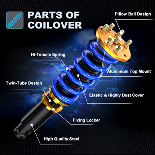 MOSTPLUS Full Coilovers Struts Compatible for 2008-2012 Honda Accord/2009-2014 Acura TSX Shock Absorber Assembly (Set of 4) - size: 2008-2012 Honda Accord
