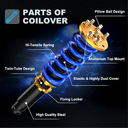MOSTPLUS Full Coilovers Struts Compatible for 2008-2012 Honda Accord/2009-2014 Acura TSX Shock Absorber Assembly (Set of 4) - size: 2008-2012 Honda Accord