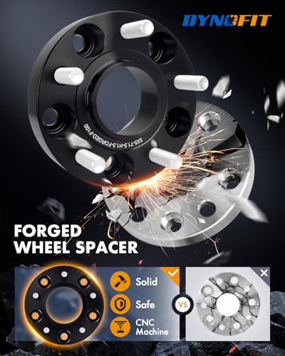dynofit 1.5" Wheel Spacers for Je/ep JL JT WK WL, 5x5(5x127) HubCentric 71.5mm Thread M14x1.5 for 2018-2026 Wrangle, 2011-2026 Grand Cherokee, 2019-2026 Gladiator, 4 Pcs Forged Aluminum Spacers - size: 1.5 inch - M14x1.5 Studs