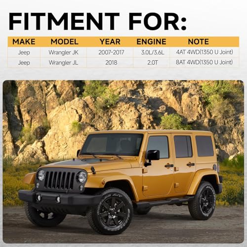 Upgrade Off-Road Front Drive Shaft Fit For Jeep Wrangler JK 2007-2017 3.0L/3.6L 4AT 4WD / Jeep Wrangler JL 2018-2.0T 8AT 4WD # T676004 - size: T676004; Front; 39.89in - 43.04in